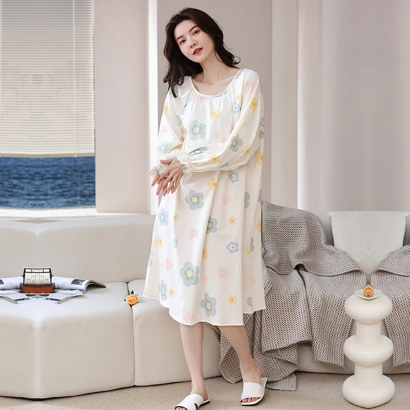 Herbal Primer Nightgown Women's Combo Set-13