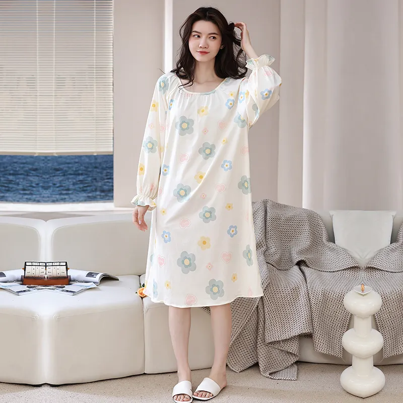Herbal Primer Nightgown Women's Combo Set-16