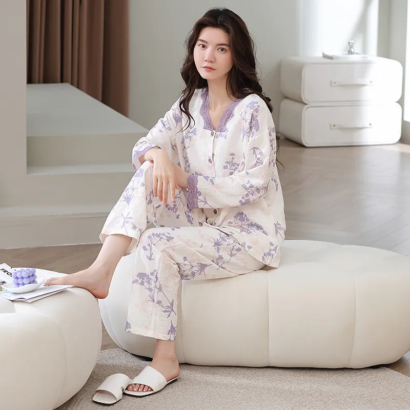 Herbal Primer Pajama Set Women's Combo Set-29