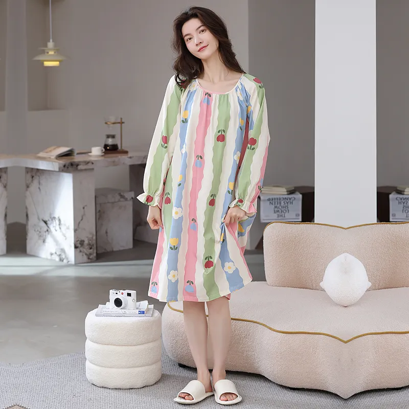 Herbal Primer Nightgown Women's Combo Set-8