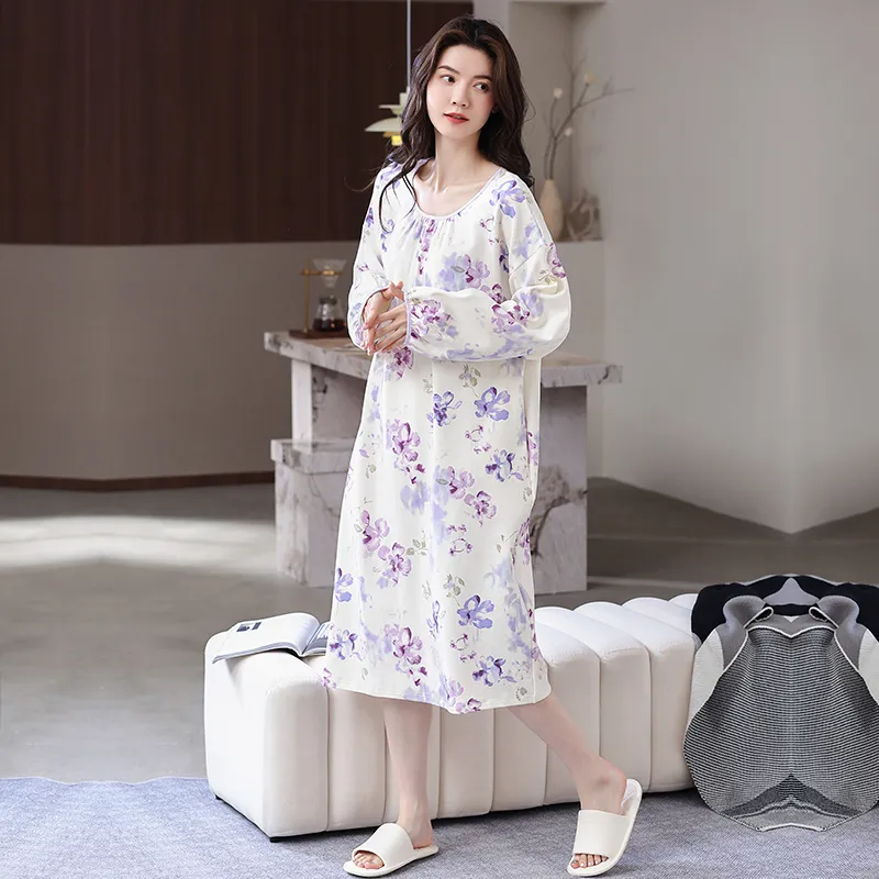 Herbal Primer Nightgown Women's Combo Set-25