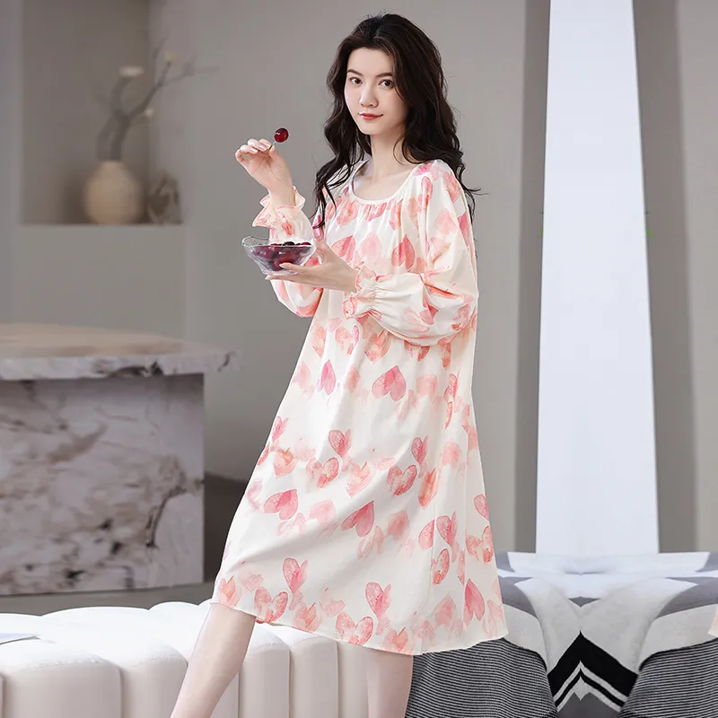Herbal Primer Nightgown Women's Combo Set-4