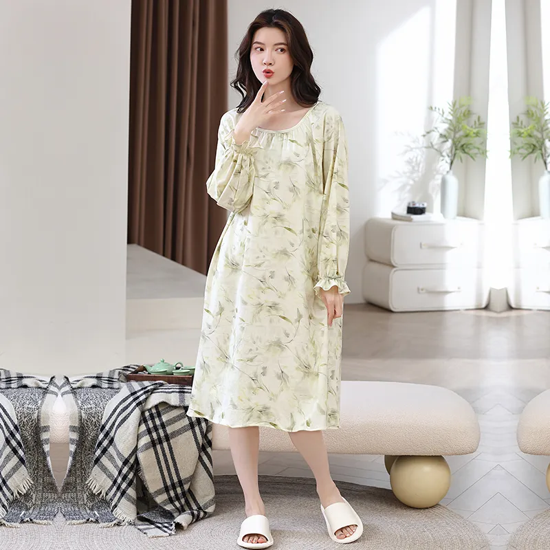 Herbal Primer Nightgown Women's Combo Set-20