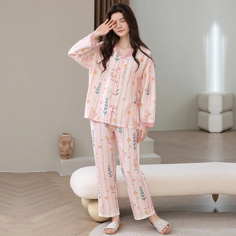 Herbal Primer Pajama Set Women's Combo Set-15
