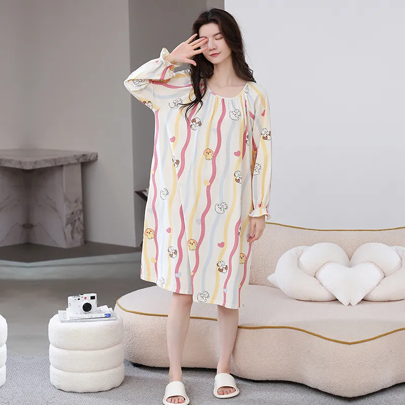 Herbal Primer Nightgown Women's Combo Set-15