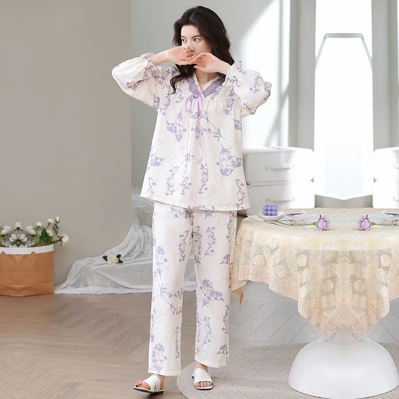 Herbal Primer Pajama Set Women's Combo Set-14