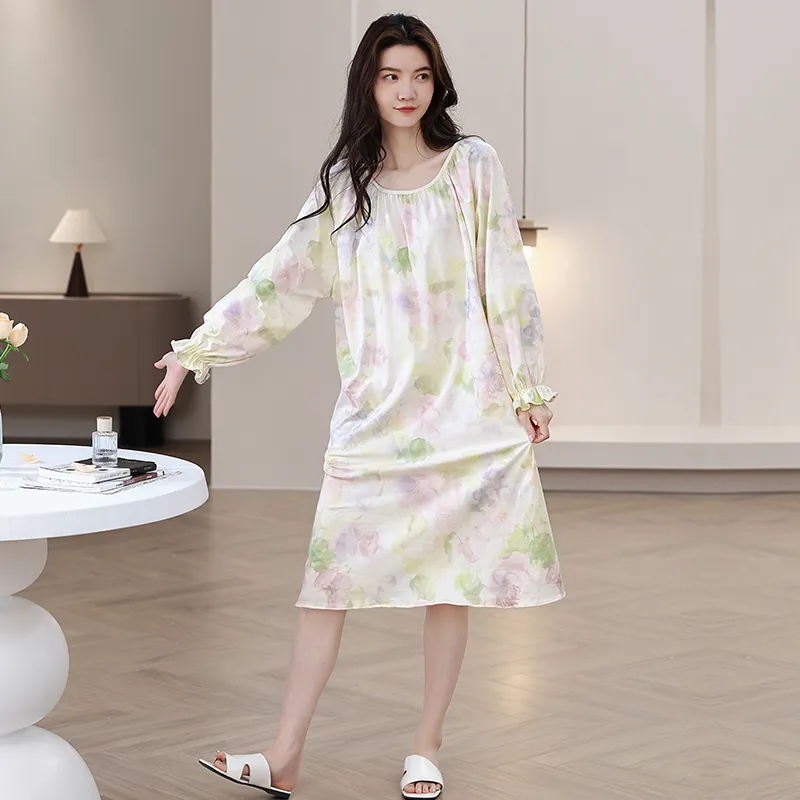 Herbal Primer Nightgown Women's Combo Set-32