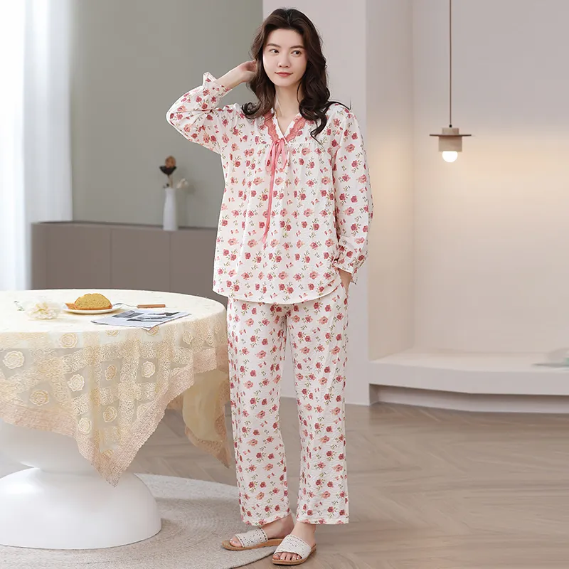 Herbal Primer Pajama Set Women's Combo Set-19