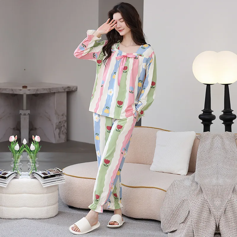Herbal Primer Pajama Set Women's Combo Set-10