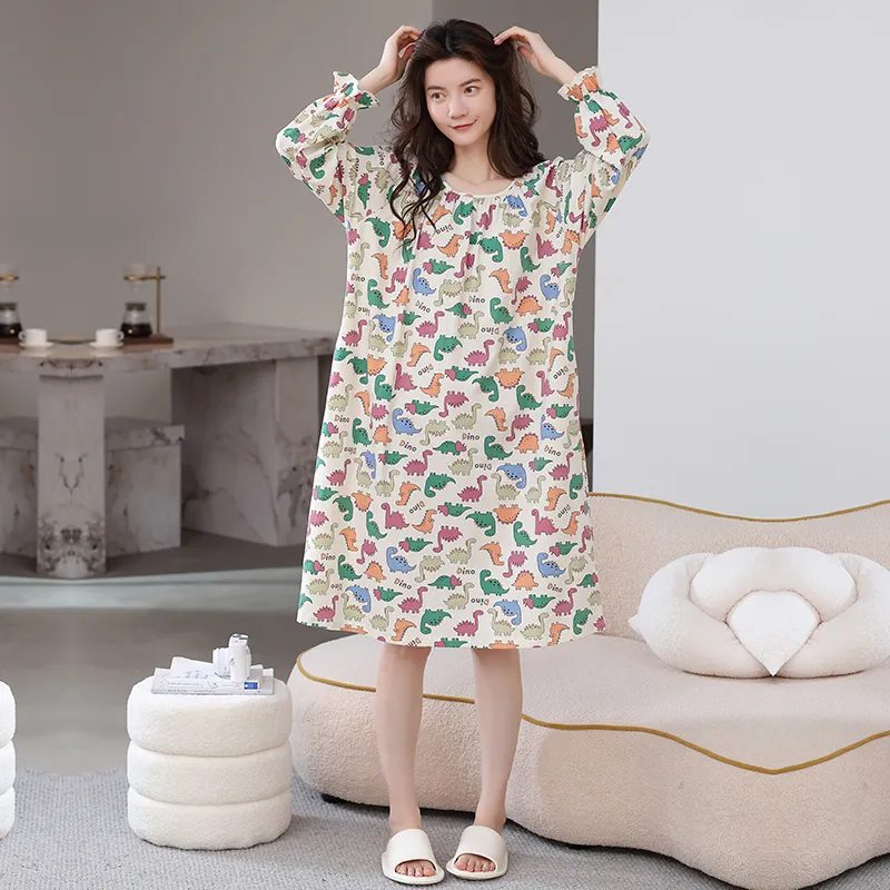 Herbal Primer Nightgown Women's Combo Set-28