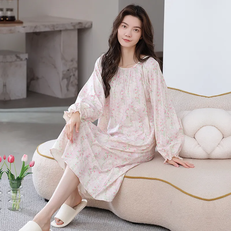 Herbal Primer Nightgown Women's Combo Set-35