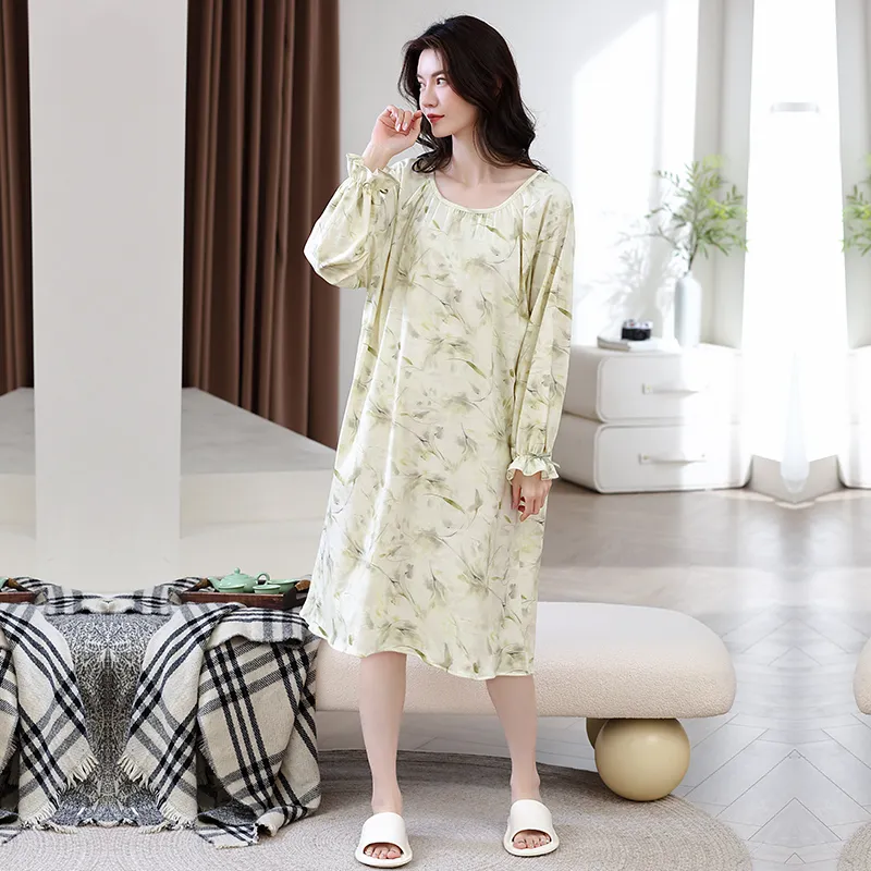 Herbal Primer Nightgown Women's Combo Set-19