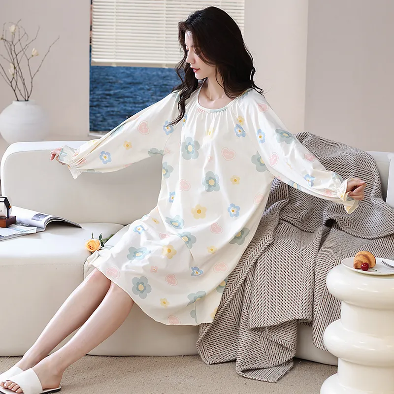 Herbal Primer Nightgown Women's Combo Set-17