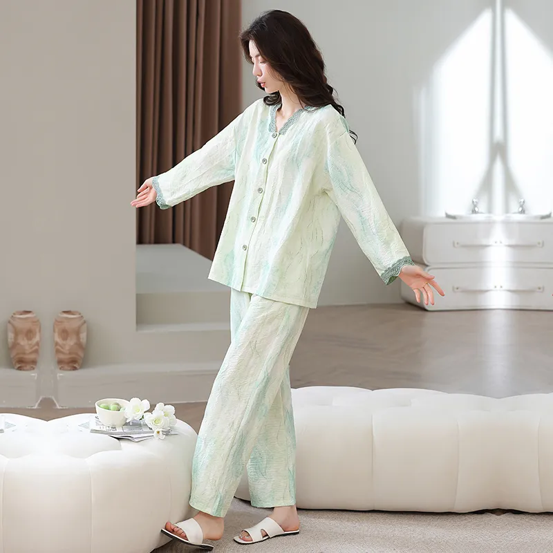 Herbal Primer Pajama Set Women's Combo Set-31