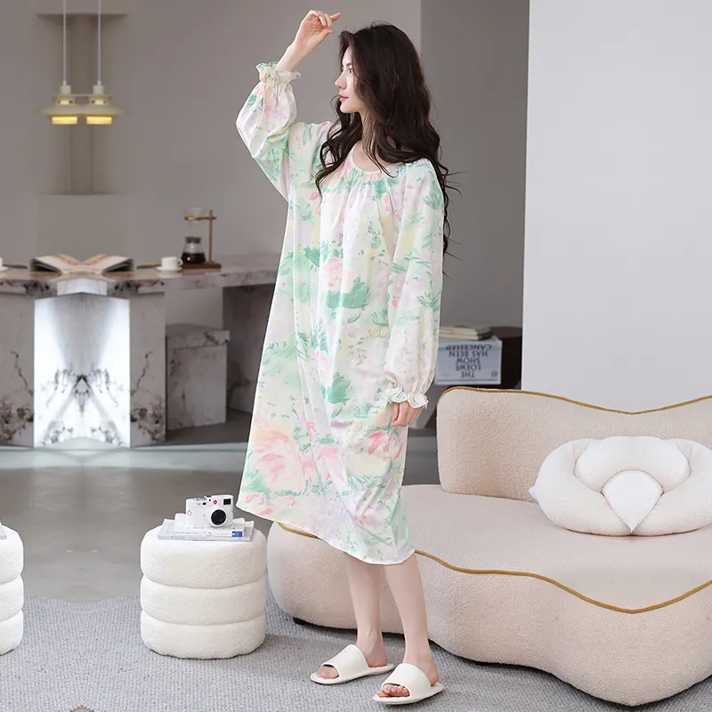 Herbal Primer Nightgown Women's Combo Set-1