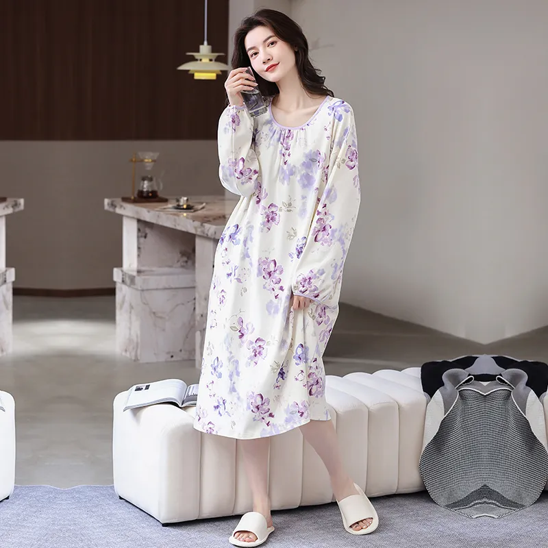 Herbal Primer Nightgown Women's Combo Set-28