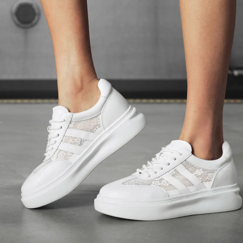 GG CC Slip Resistant Cushioning Abrasion Resistant Low Top Skateboard Shoes Women's White-7