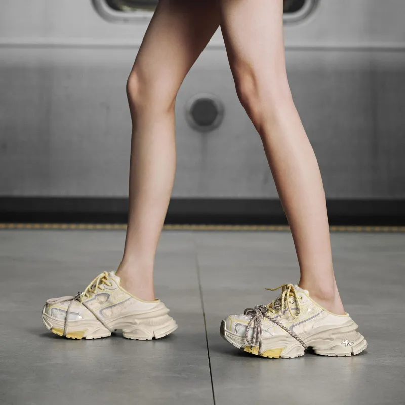 GG CC Abrasion Resistant Summer Platform Distressed Casual Closed Toe Slippers Women's-13