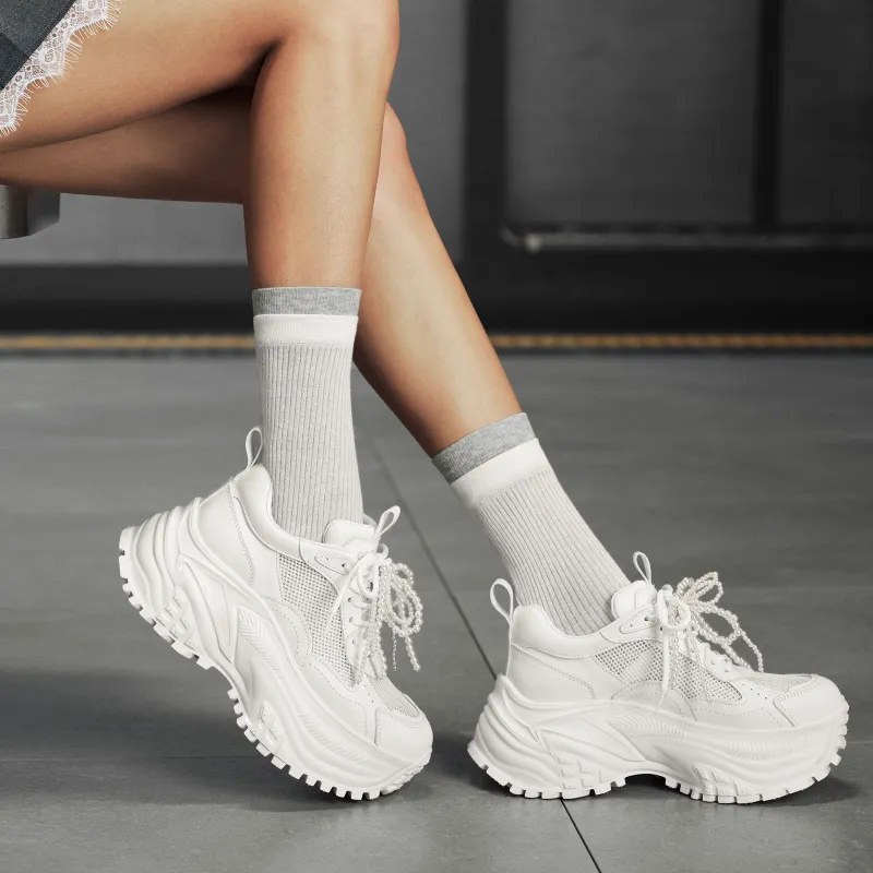 GG CC Chunky Sneakers Women's White-6
