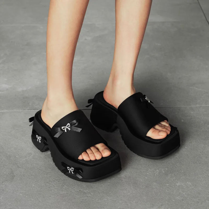 GG CC Slide Slippers Women's Black-7