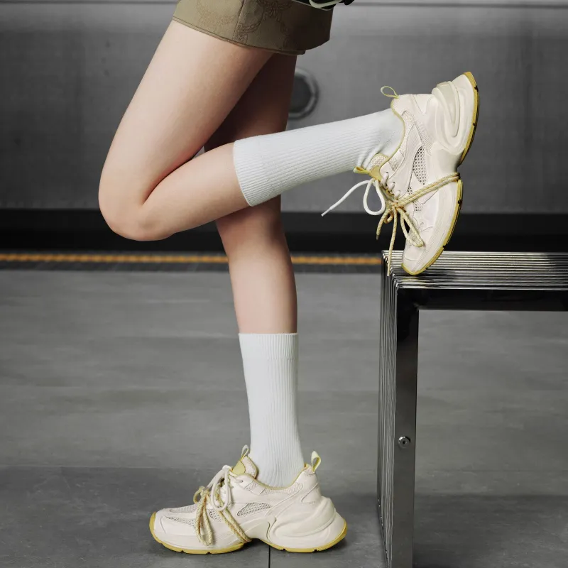 GG CC Platform Casual Cushioning, Slip Resistant, And Abrasion Resistant Low Top Cut Out Mesh Chunky Sneakers Women's-13