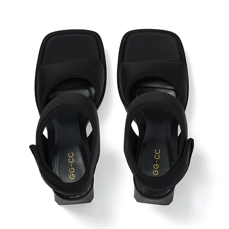 GG CC Chunky Heel One Strap Sandals 9.5cm Women's-2