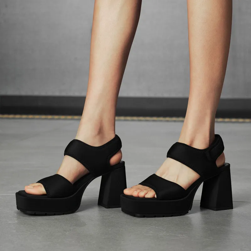 GG CC Chunky Heel One Strap Sandals 9.5cm Women's-7