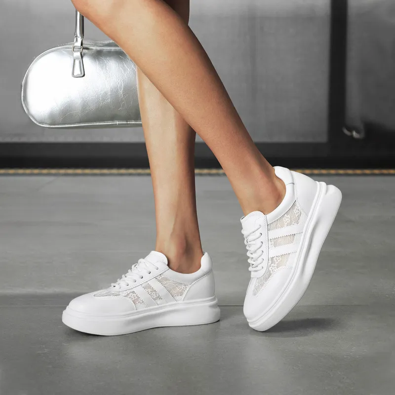 GG CC Slip Resistant Cushioning Abrasion Resistant Low Top Skateboard Shoes Women's White-5