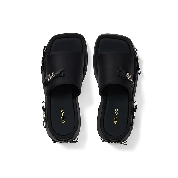 GG CC Slide Slippers Women's Black-2