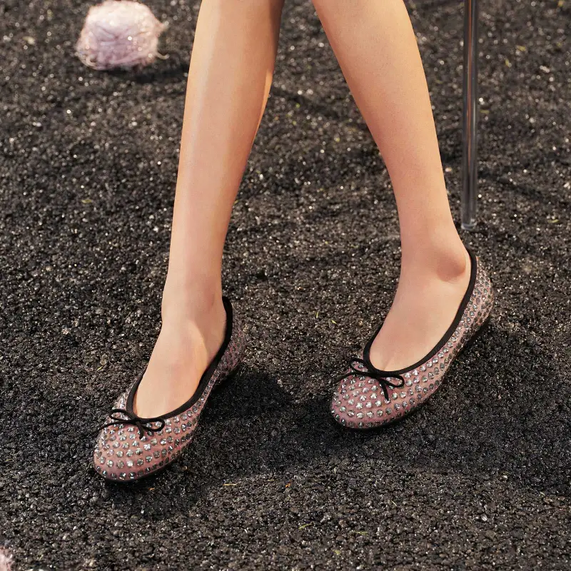 GG CC Flat Ballet Shoes Sweet Style Round Tip Unlined Shoes 1.5cm Women's-14