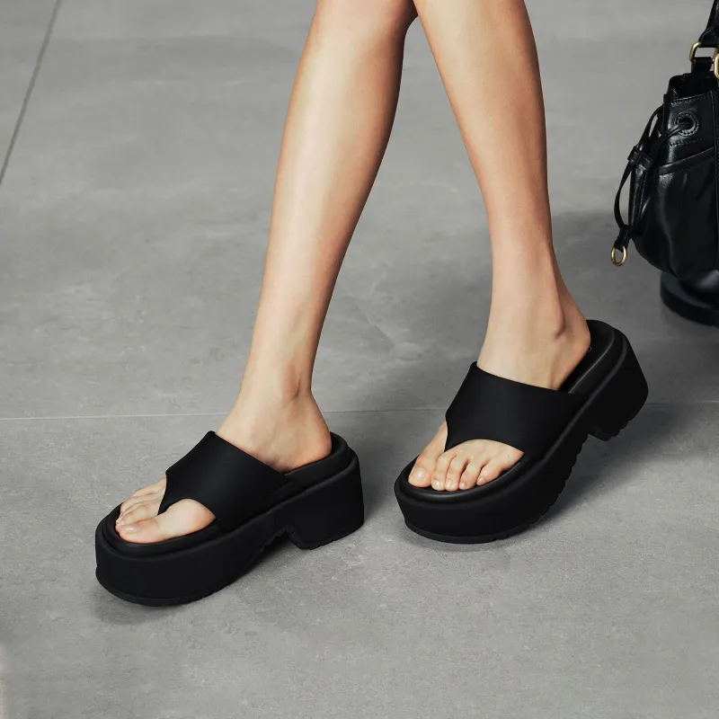 GG CC Abrasion Resistant Slip Resistant Platform Height Increasing Flip Flops Women's-13