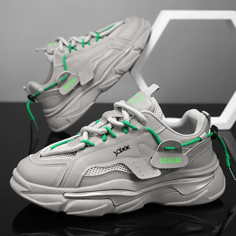 Yalu Preferred Slip Resistant, Abrasion Resistant, Breathable, Lightweight Low Top Chunky Sneakers Men's-12