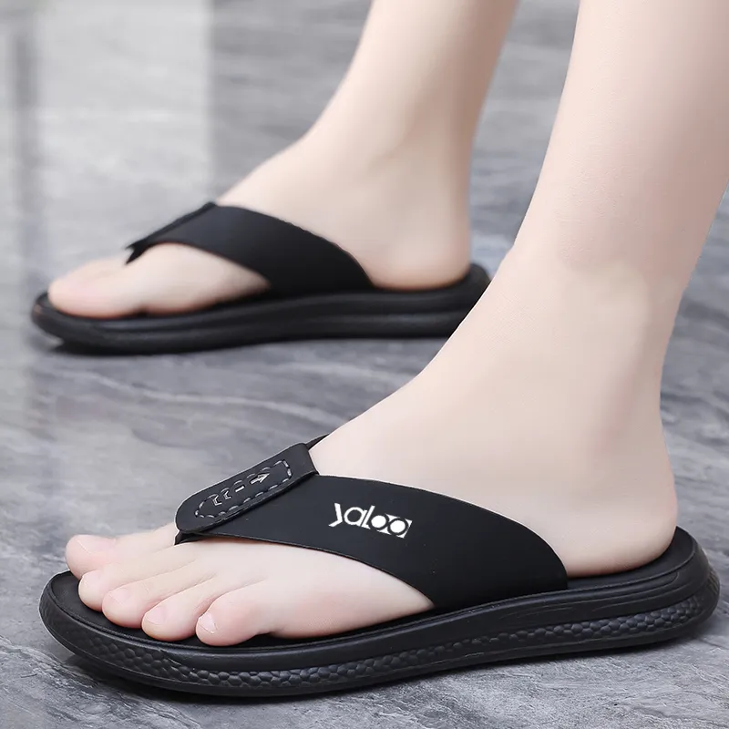 Yalu Preferred EVA Leather Patchwork Flip Flops Men's-1