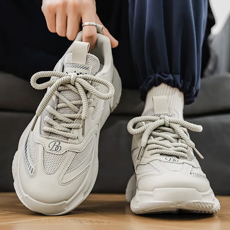 Yalu Preferred Anti Slip Wear Resistant Low Top Chunky Sneakers Men's-4