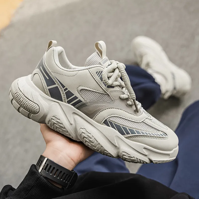Yalu Preferred Anti Slip Wear Resistant Low Top Chunky Sneakers Men's-5