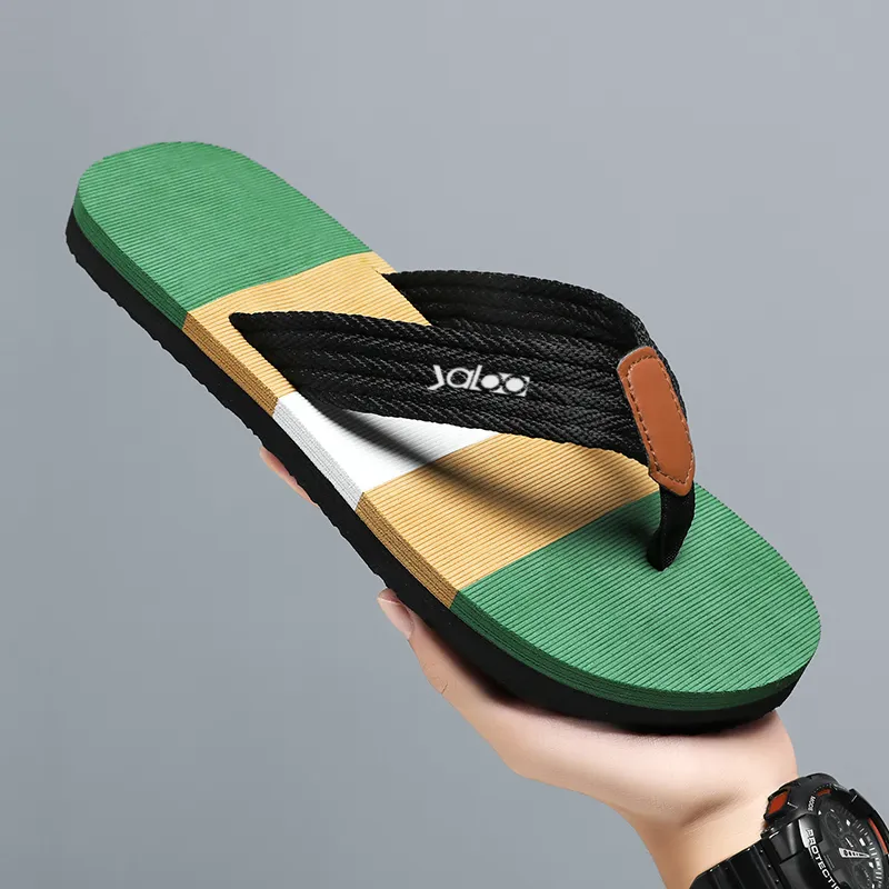 Yalu Preferred Rubber Sole Woven Abrasion Resistant Slip Resistant Flip Flops Men's-8