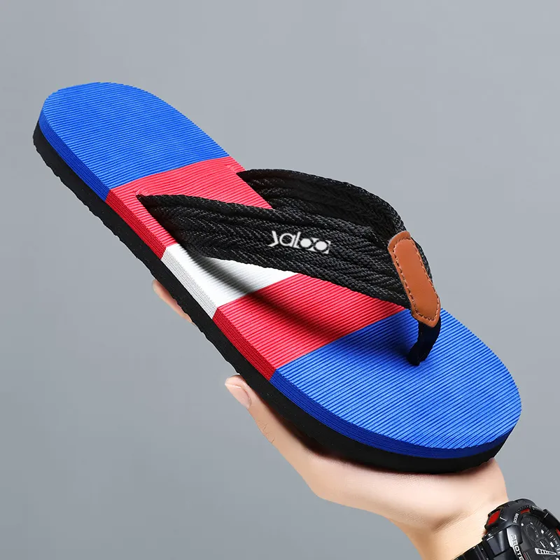 Yalu Preferred Rubber Sole Woven Abrasion Resistant Slip Resistant Flip Flops Men's-5