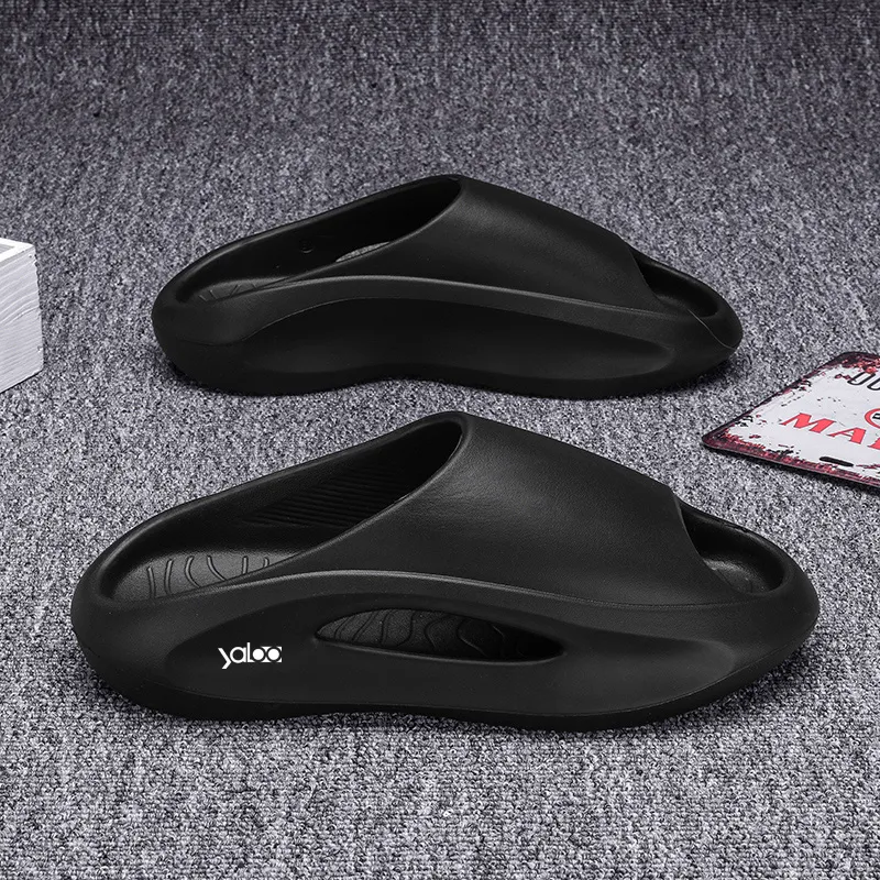 Yalu Preferred EVA Cut Out Slip Resistant Odor Resistant Abrasion Resistant Slide Slippers Unisex-9