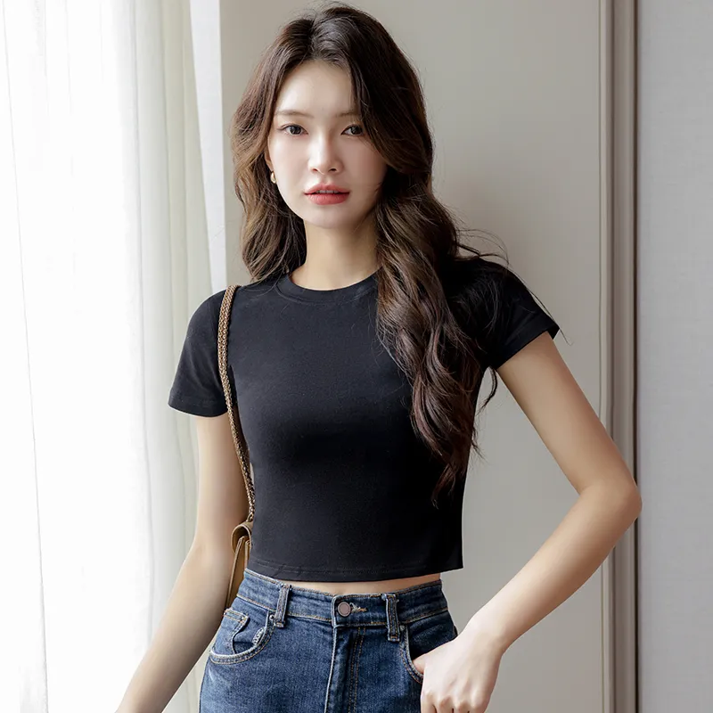 AWAO Set in Sleeve T Shirt Women's Black-1