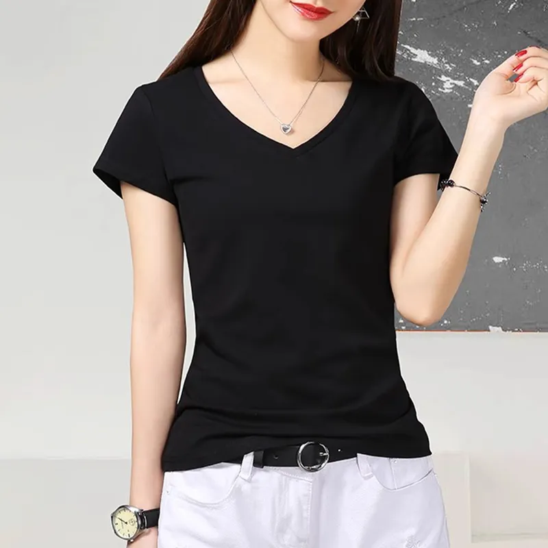 AWAO Set in Sleeve T Shirt Women's Black-3