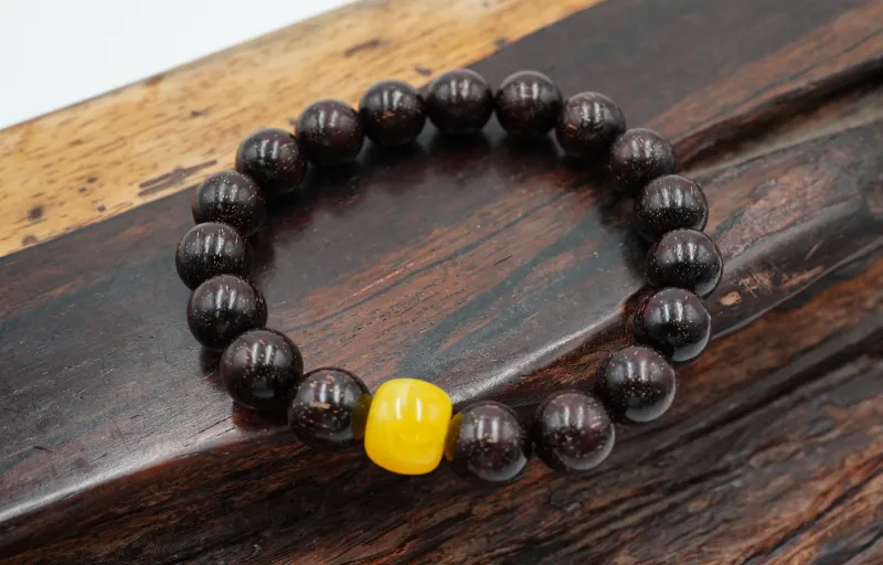 PAUL COSTELLOE Pterocarpus Beaded Bracelet, Fortune Beads Unisex-6