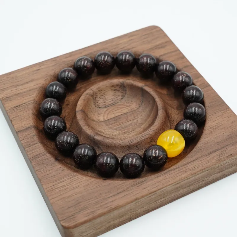 PAUL COSTELLOE Pterocarpus Beaded Bracelet, Fortune Beads Unisex-2