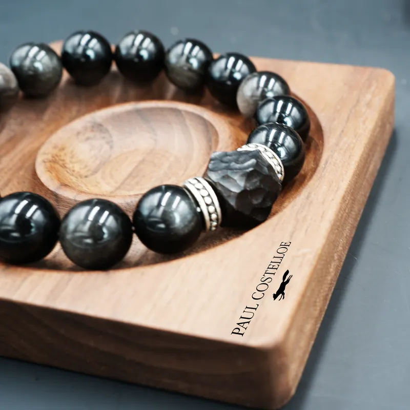 PAUL COSTELLOE Obsidian Bracelets Unisex-3