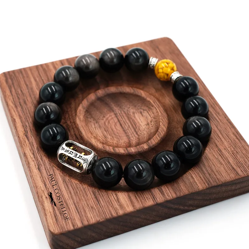 PAUL COSTELLOE Obsidian Bracelets Unisex-2