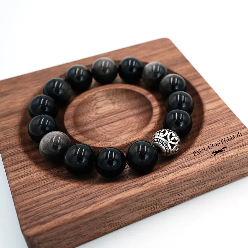 PAUL COSTELLOE Obsidian Jade Bracelets Unisex-2
