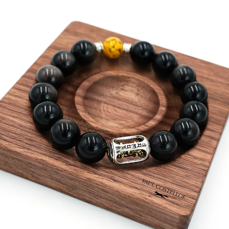 PAUL COSTELLOE Obsidian Bracelets Unisex-1