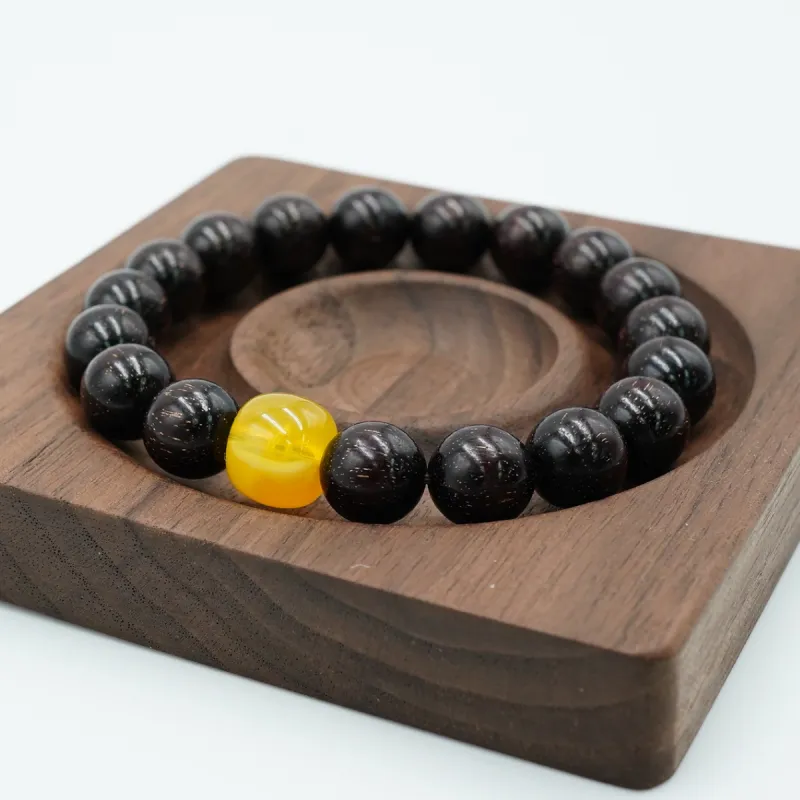 PAUL COSTELLOE Pterocarpus Beaded Bracelet, Fortune Beads Unisex-3