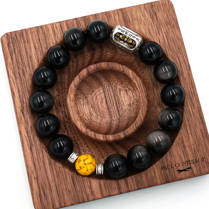 PAUL COSTELLOE Obsidian Bracelets Unisex-4