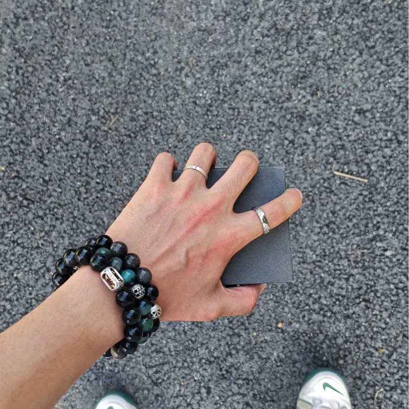 PAUL COSTELLOE Obsidian Jade Bracelets Unisex-7