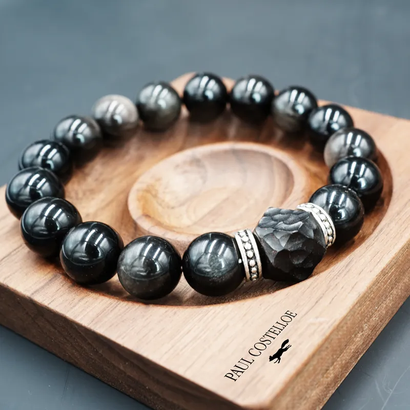 PAUL COSTELLOE Obsidian Bracelets Unisex-4